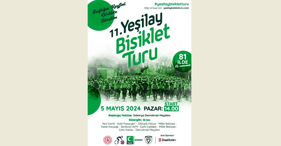 11. Yeşilay Bisiklet Turu 5 Mayıs Pazar günü düzenleniyor