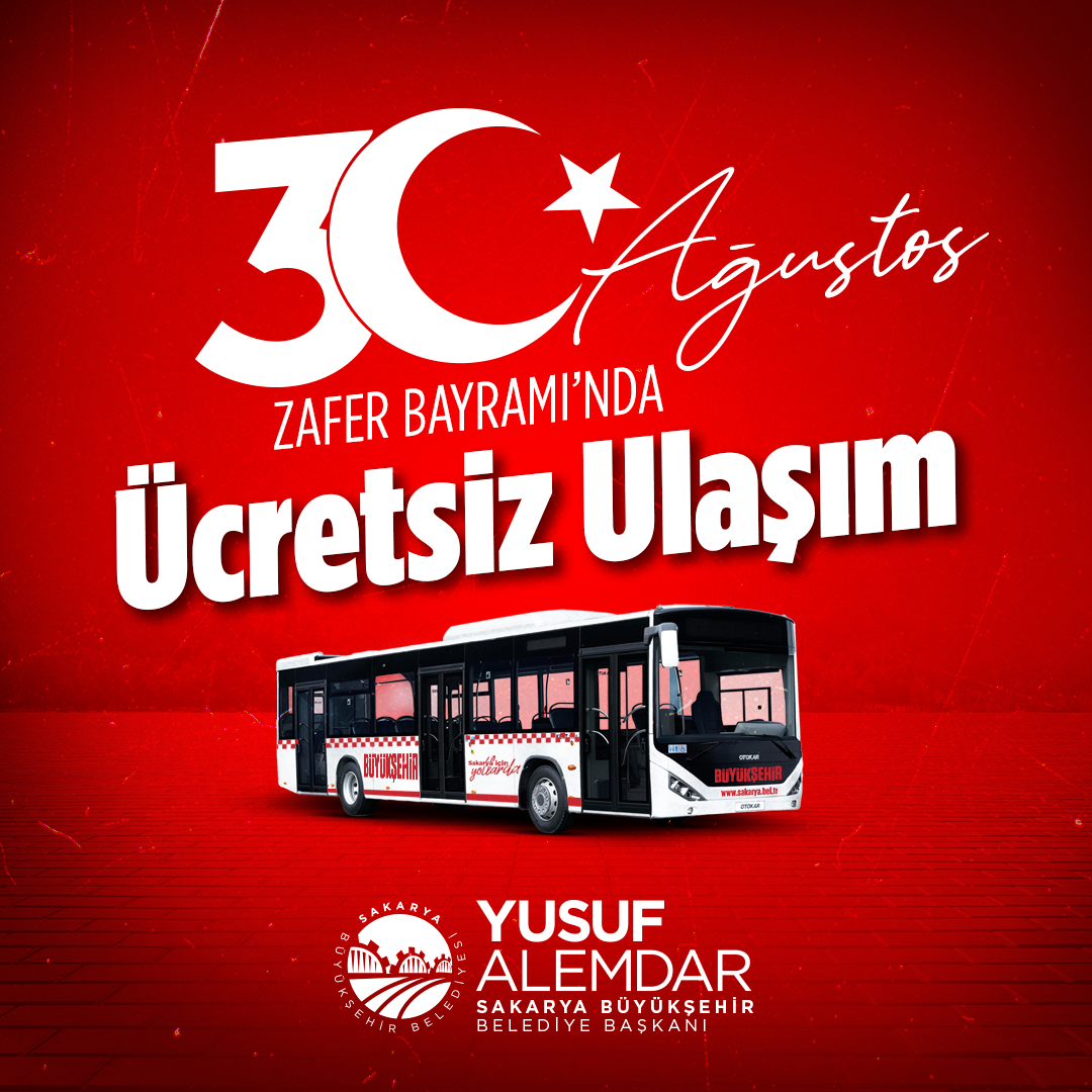 Büyükşehir açıkladı: 30 Ağustos Zafer Bayramı’nda ulaşım ücretsiz